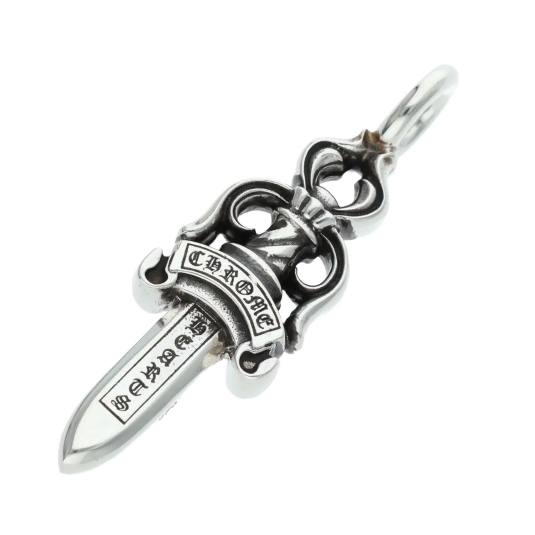 CHROME HEARTS 'DOUBLE DAGGER' SILVER PENDANT