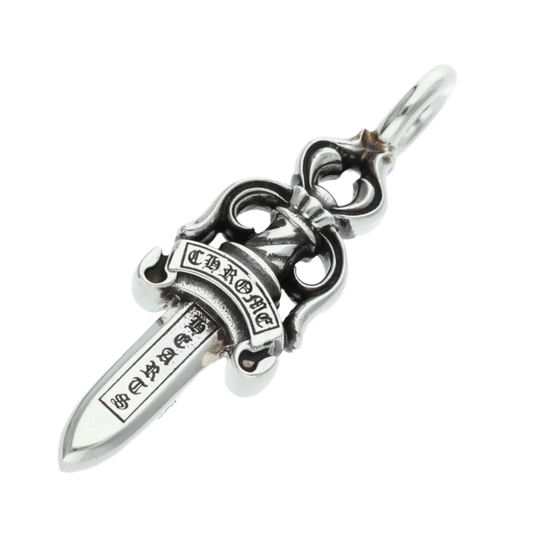 CHROME HEARTS 'DOUBLE DAGGER' SILVER PENDANT