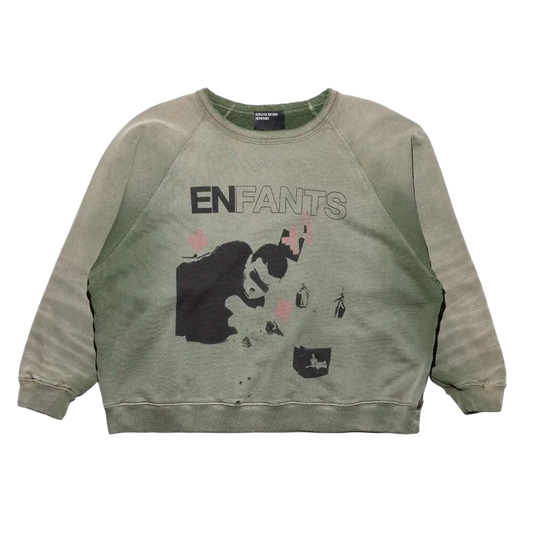 ENFANTS RICHES DÉPRIMÉS 'MY DEATH MY LIFE RAGLAN' GREEN SWEATSHIRT