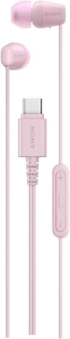 Sony IER-EX15C PZ Pink / Type C / Earphone / Type C / Earphone / Wired / Well Balanced Sound Quality / Small / Remote Control / 4 Colors / Microphone / Callable / Clear Sound Quality / Cord Length 4.9