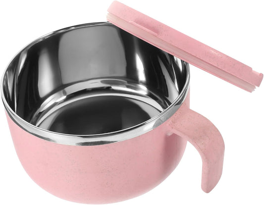 OUNONA 1 Set, Instant Noodle, Asian Soup Bowl, Korean Ramen, Hot Pot, Soup Bowl, With Lid, Japanese Cuisine, Ramen Ramen Ramen Rice Bowl Set, College Essentials, Large Soup Bowl, Portable