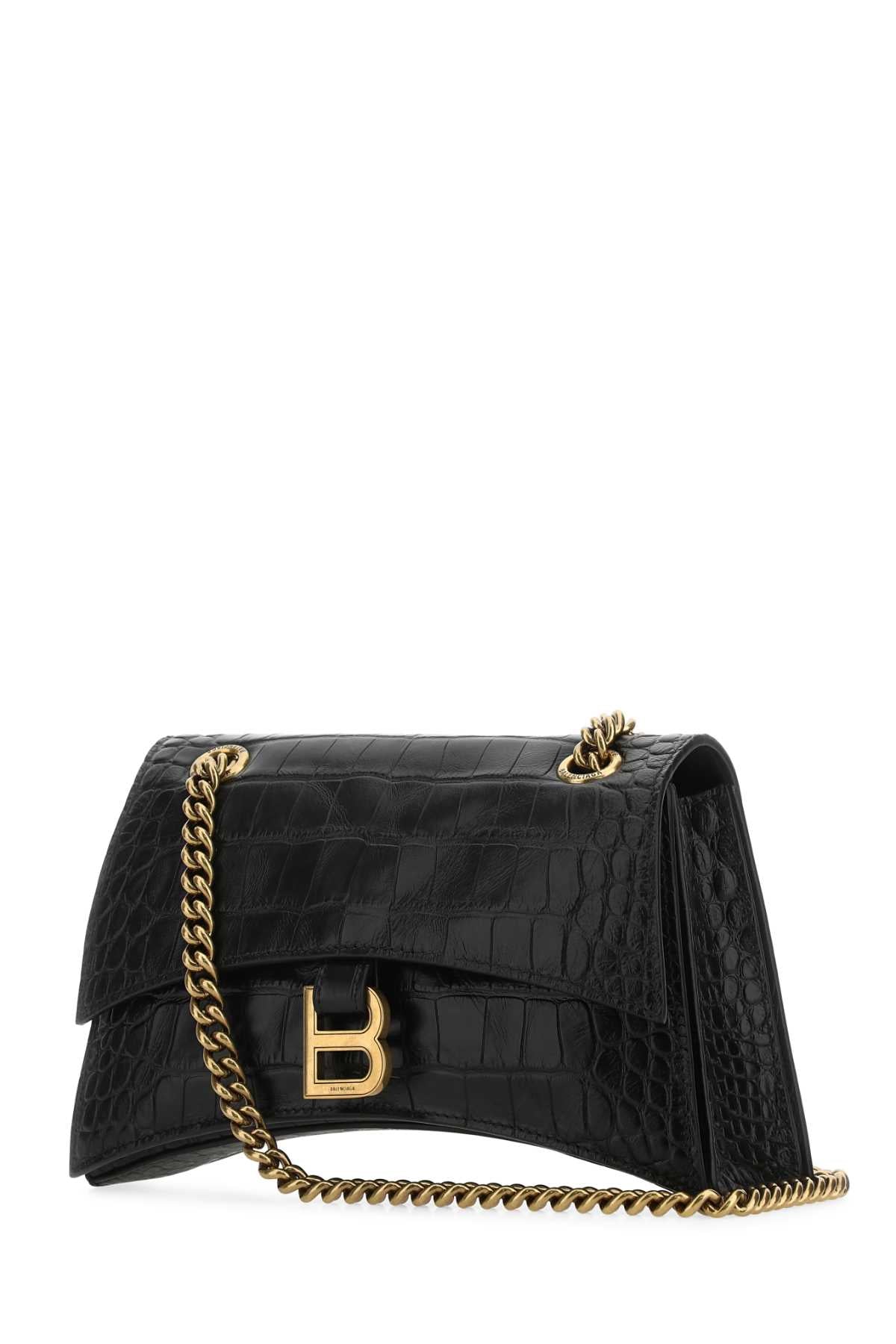 Balenciaga バレンシアガブラックレザークラッシュ S ショルダーバッグ - Image 1