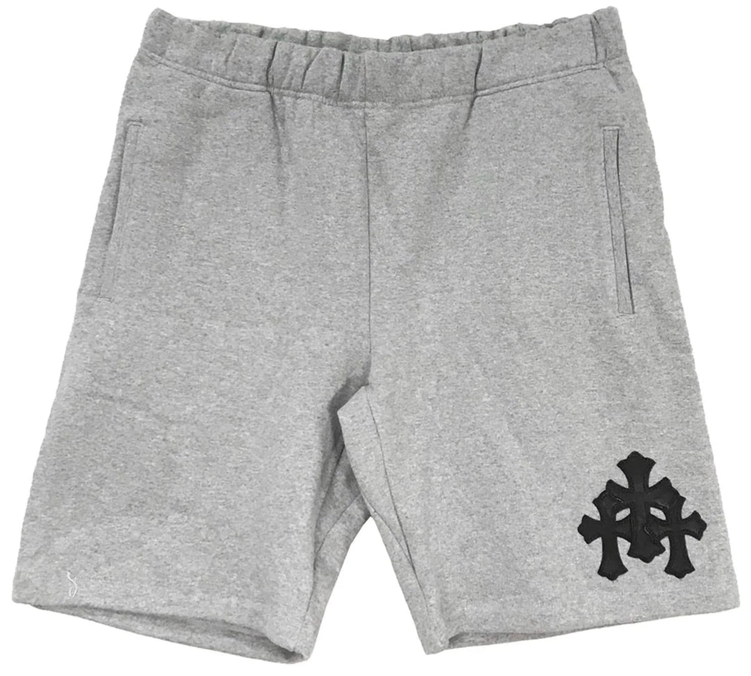CHROME HEARTS 'PAPER JAM' GREY SWEAT SHORTS
