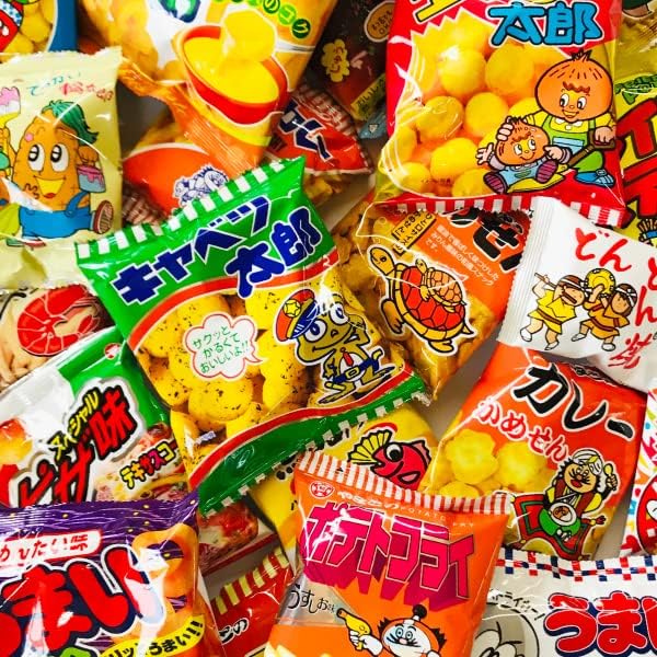 Snack treats! A great collection of Japanese sweets. Super Mega! Set of 100 bags of 10 types