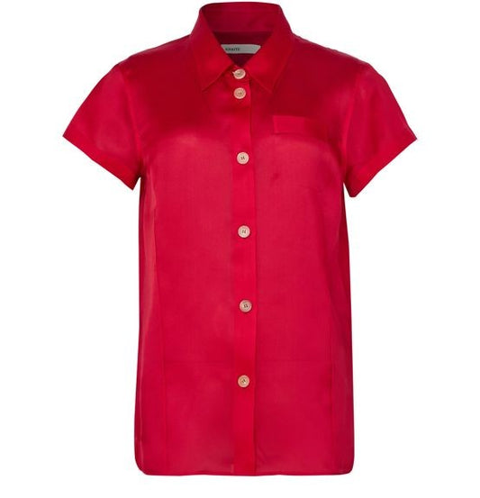 KHAITE Keefe silk short sleeves shirt - Image 1
