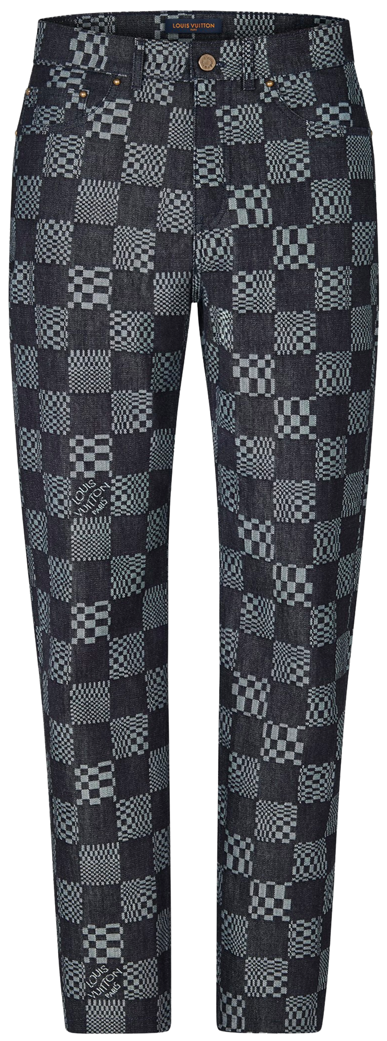 LOUIS VUITTON 'DISTORTED' DAMIER JEANS