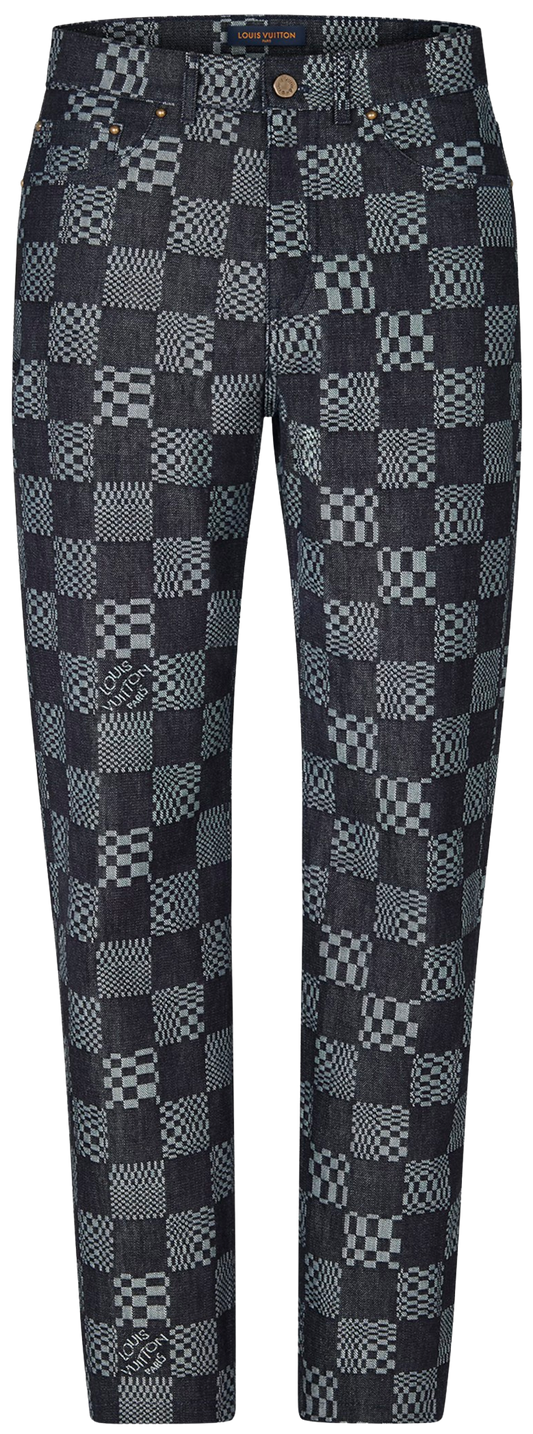 LOUIS VUITTON 'DISTORTED' DAMIER JEANS
