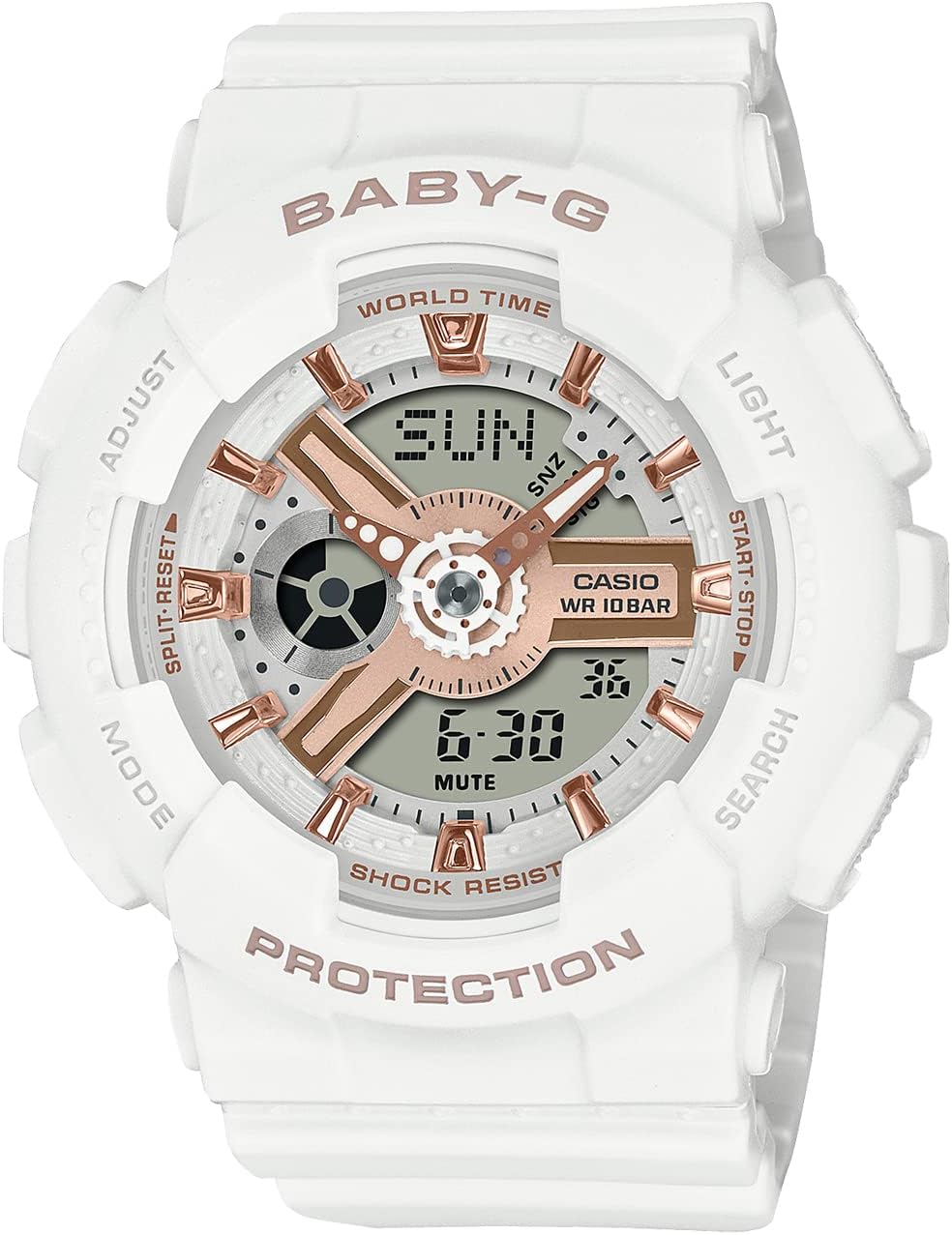 Casio BA-110 Series Baby Watch, white/pink gold, 1 piece, Design