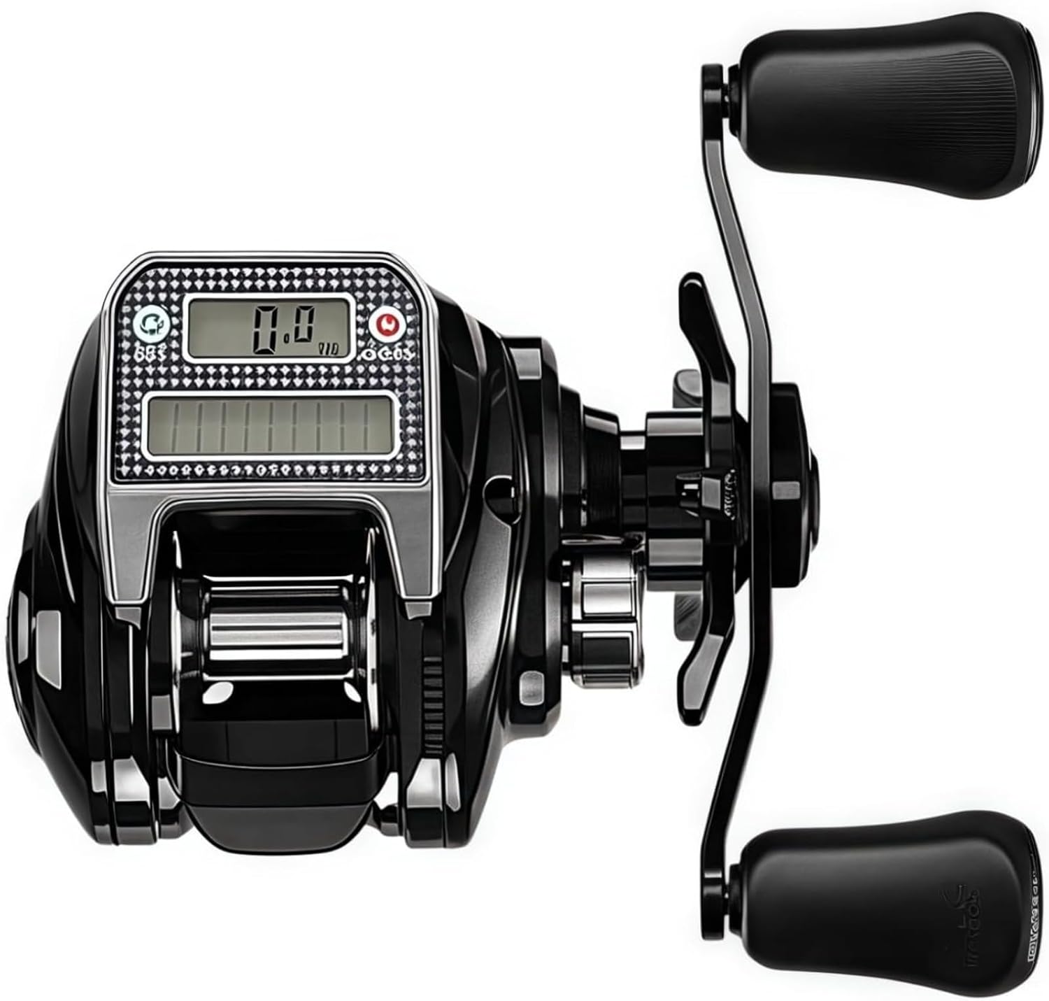 Bait Fishing Reel 7.3:1 Gear Ratio | USB and Solar Power Compatible with Digital Line Counter | Bite Alarm + 10 Levels Magnetic Brake + 33.1 lbs (15 kg) Strong Drag, Ideal for Wildlife Fishing