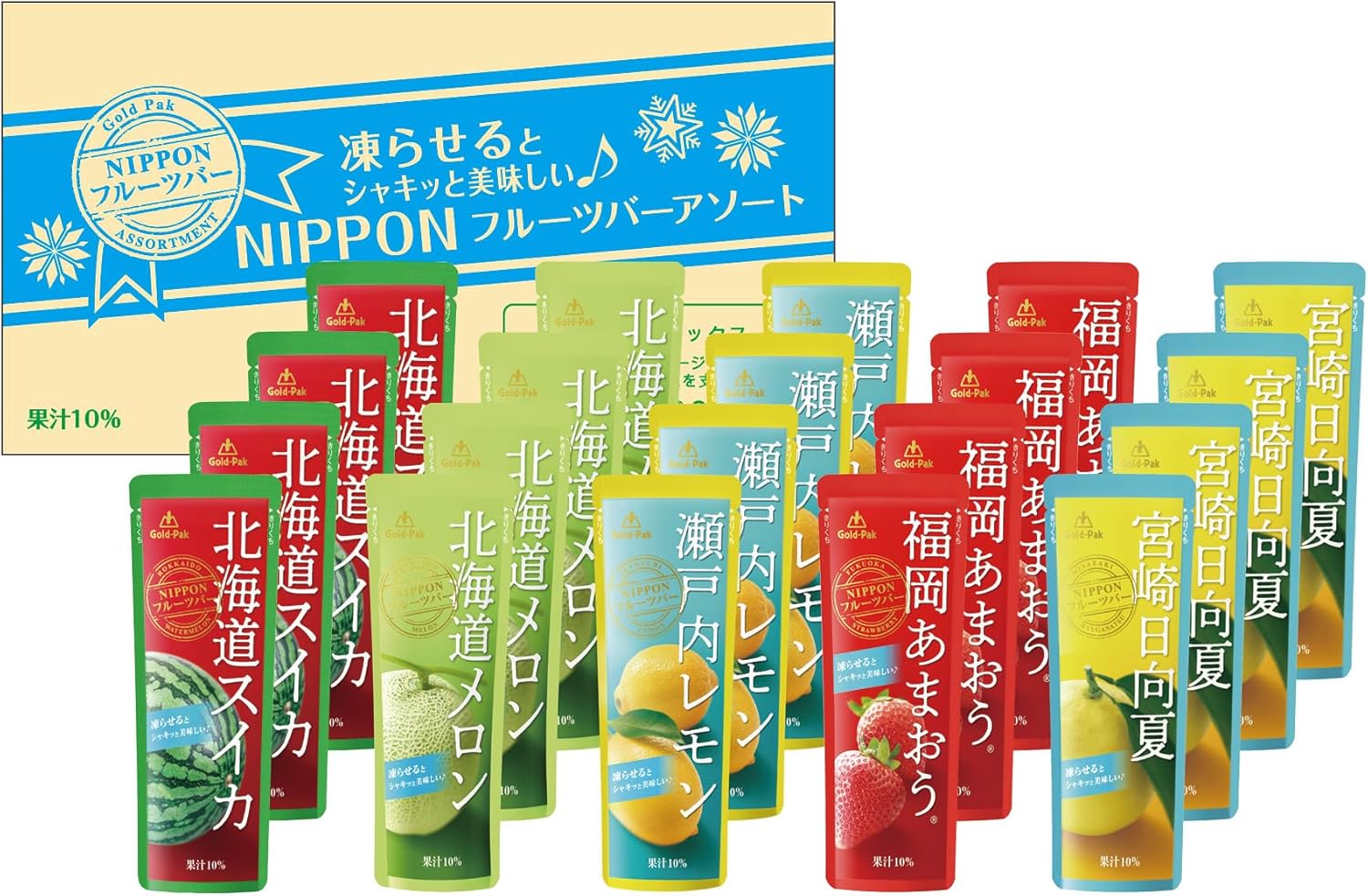 【Sorbet】 Gold Pack NIPPON Fruit Bar Assorted 80g×20