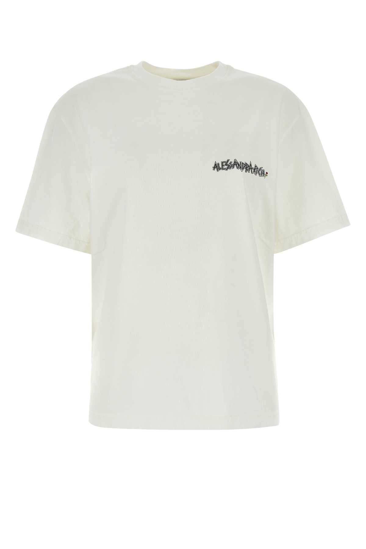 Alessandra Rich アレッサンドラリッチホワイトコットン特大Tシャツ - Image 1