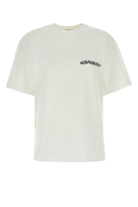 Alessandra Rich アレッサンドラリッチホワイトコットン特大Tシャツ - Image 1