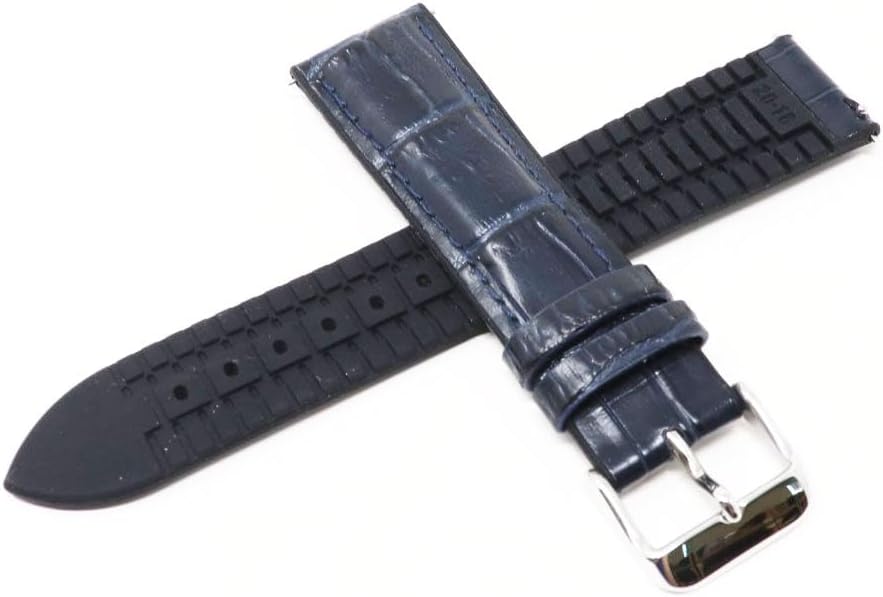 Seiko RS02C20NY Watch Band, 0.8 inches (20 mm), Leather, Rubber, Genuine Navy Strap