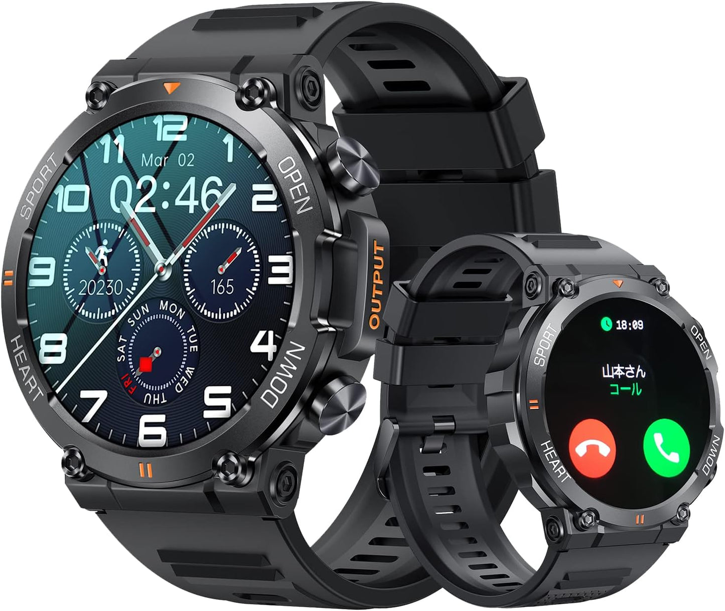 Smart Watch (2024 New, Large Screen, Military Standard, Bluetooth Calling Function), Music Playback, Sports Watch, Shock Resistant, Scratch Resistant, Bluetooth 5.2, Watch, 100+ Exercise Modes, 280+