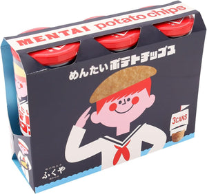 Fukuya Mentaiko Potato Chips, 3-piece Set, Hakata, Kyushu, Souvenir, Potato Chips, Snacks, Snack Food, Bourbon