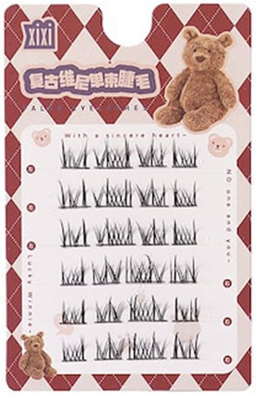 xixi SNS False Eyelashes Natural False Eyelashes Various Styles Luxury Fiber Soft Eye Shape Upper Eyelashes Cute Easy to Use Handmade Reusable(01# Thai Comic Style)