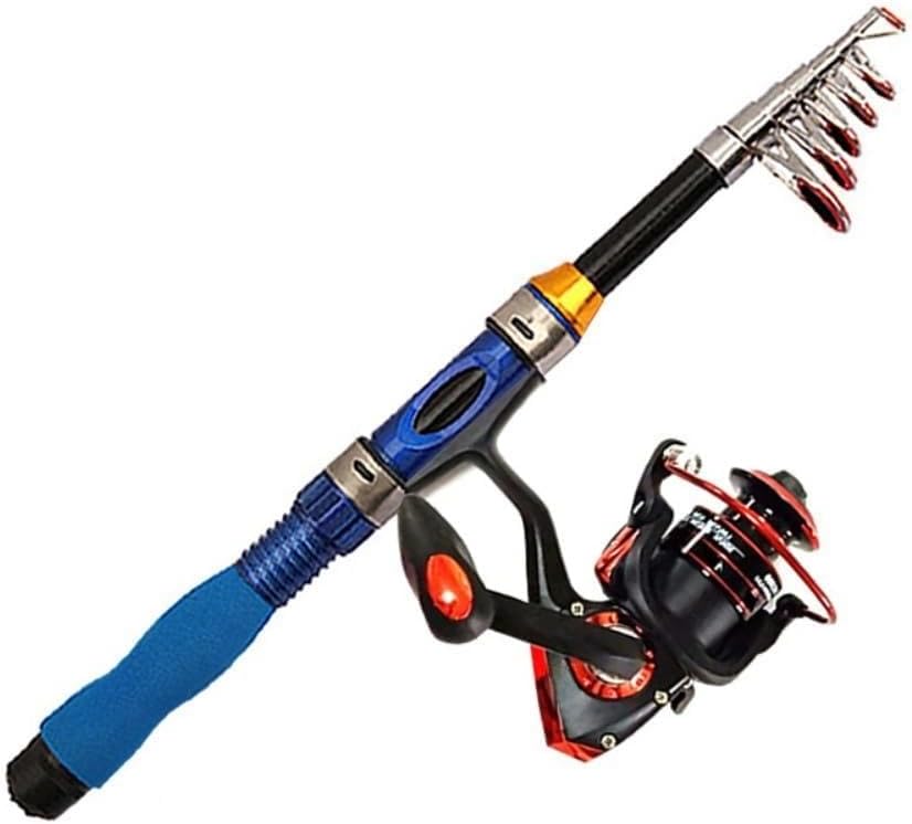 TIMDU釣りセット 竿 1.5M/1.8M/2.1M/2.4M炭素伸縮 ロッド スピニングリール 餌 糸付 初心者向け つりざおセット 収納バッグと日本語説明書付き 海 川 穴 磯 堤防 [並行輸入品]