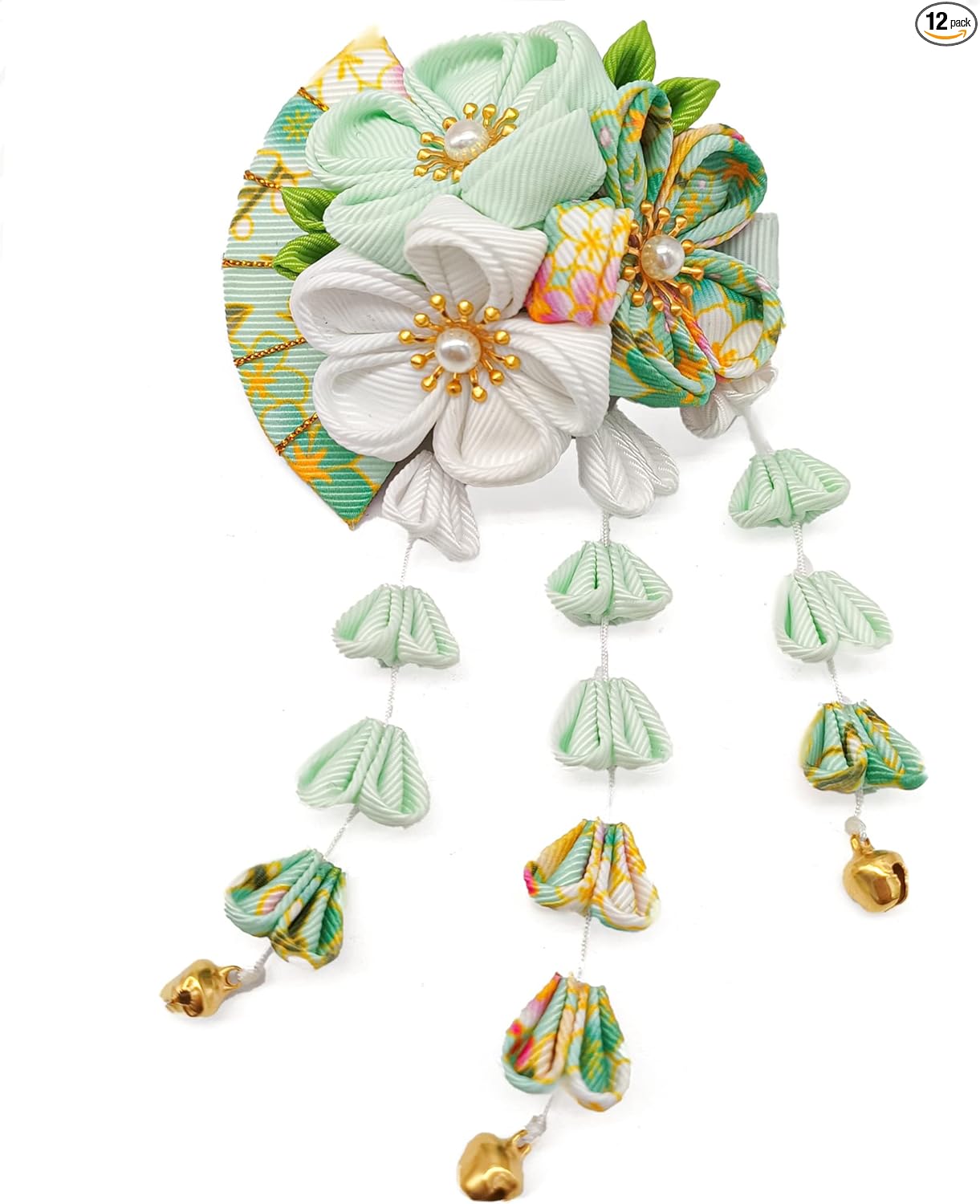 [JZOON] Hair Ornament, Coming-of-Age Ceremony, Yukata, Hakama, Kimono, Furisode, Kimono, Kimono, Kimono, Handmade, Flower, Graduation Ceremony, Wedding, Bell Included, Handmade Red, Blue, Purple,