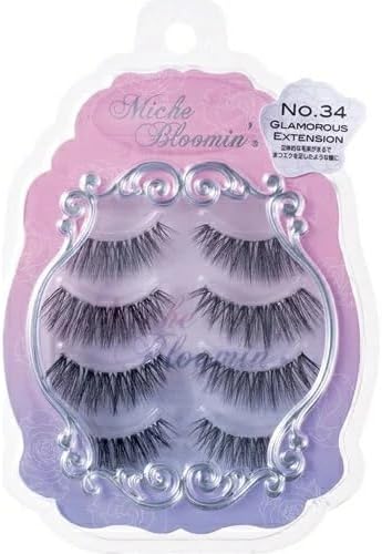 Mish Blue Min False Eyelashes Eyelashes No.34 Glamorous Extensions 4 Pairs