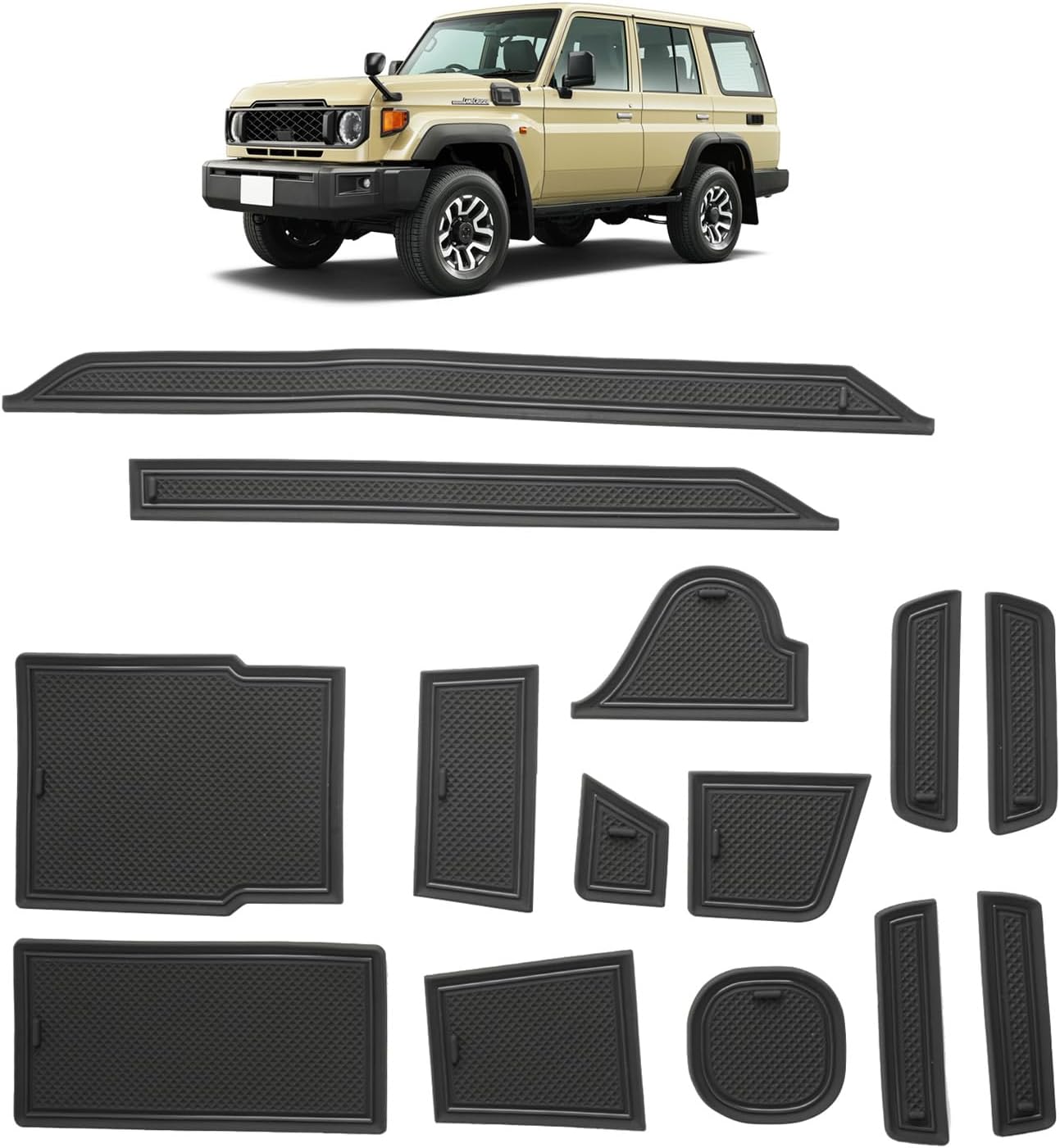 ruiya New Model Toyota Rankle 70 Land Cruiser 70 Exclusive Non-Slip Mat Rubber Mat Door Pocket Mat Interior Rubber Mat 70 Rank Accessories 70 Rank Parts Pocket Mat Scratch Resistant Non-Slip Anti-Slip