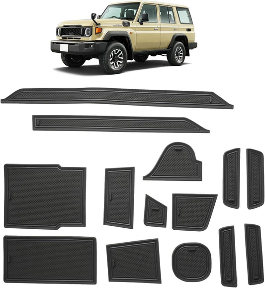 ruiya New Model Toyota Rankle 70 Land Cruiser 70 Exclusive Non-Slip Mat Rubber Mat Door Pocket Mat Interior Rubber Mat 70 Rank Accessories 70 Rank Parts Pocket Mat Scratch Resistant Non-Slip Anti-Slip
