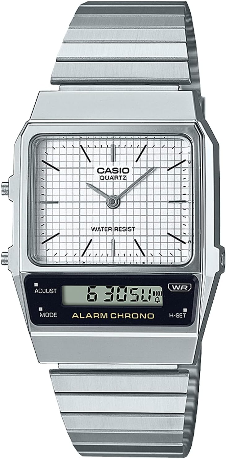 Casio AQ-800 Series Standard Wristwatch, silver / white, Bracelet Type
