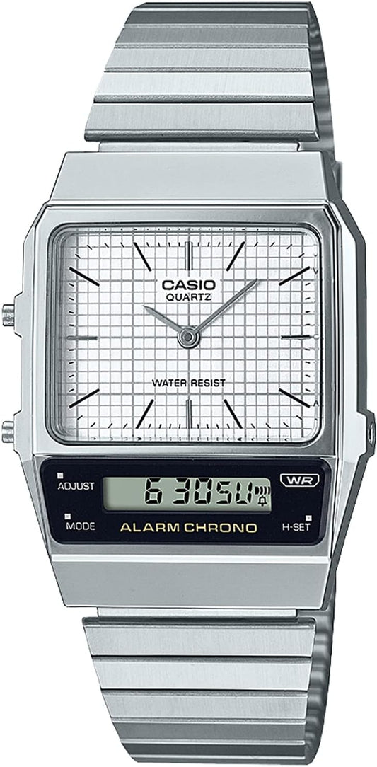 Casio AQ-800 Series Standard Wristwatch, silver / white, Bracelet Type