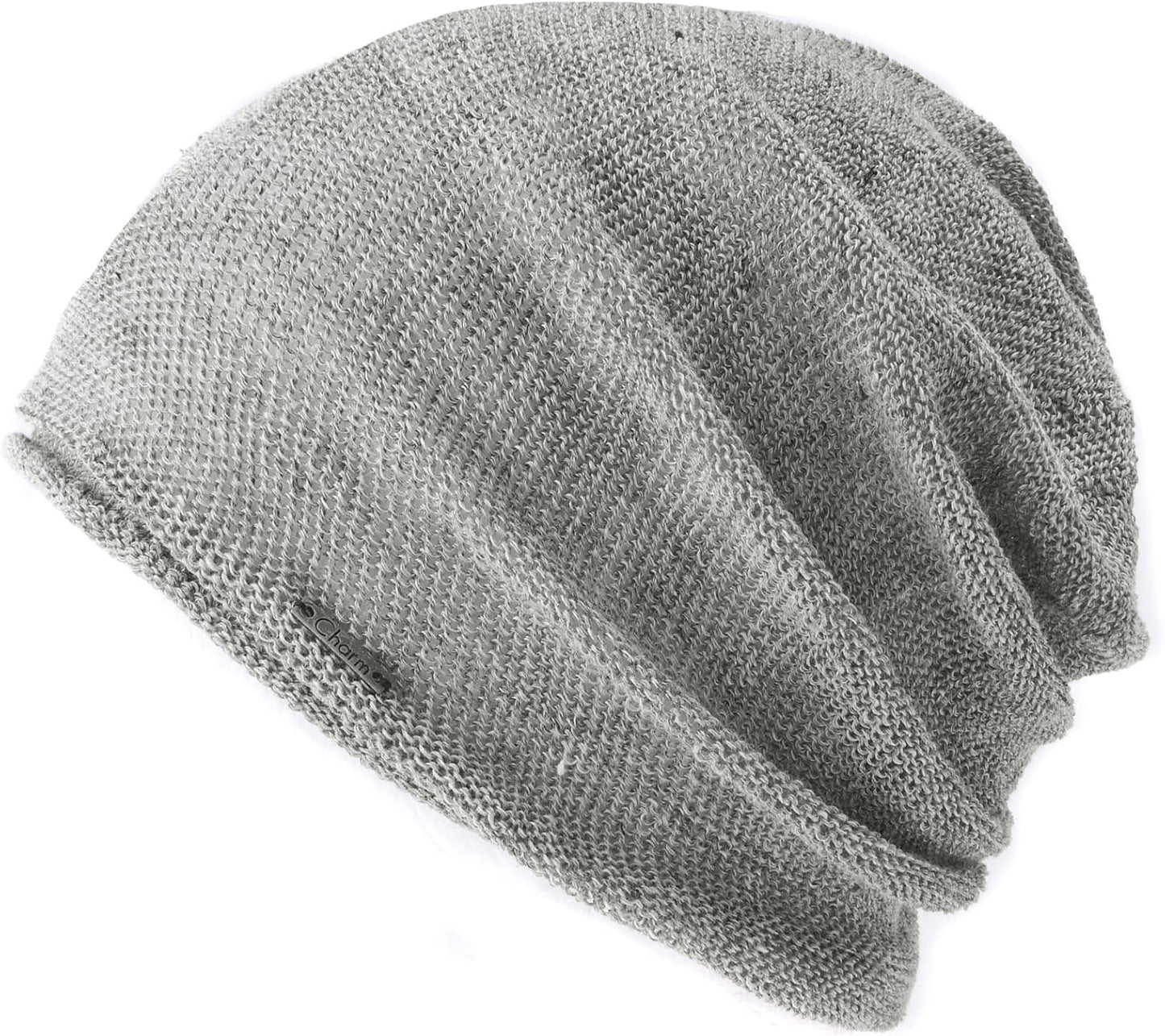 CHARM 100% Hemp, Loose, Non-Sewn, Summer Knit Hat, One Size Fits Most, 5 Colors, Stretch, Cool, Large Sizes