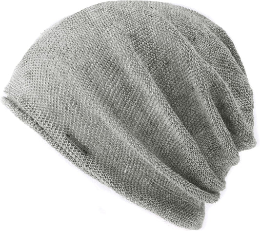 CHARM 100% Hemp, Loose, Non-Sewn, Summer Knit Hat, One Size Fits Most, 5 Colors, Stretch, Cool, Large Sizes