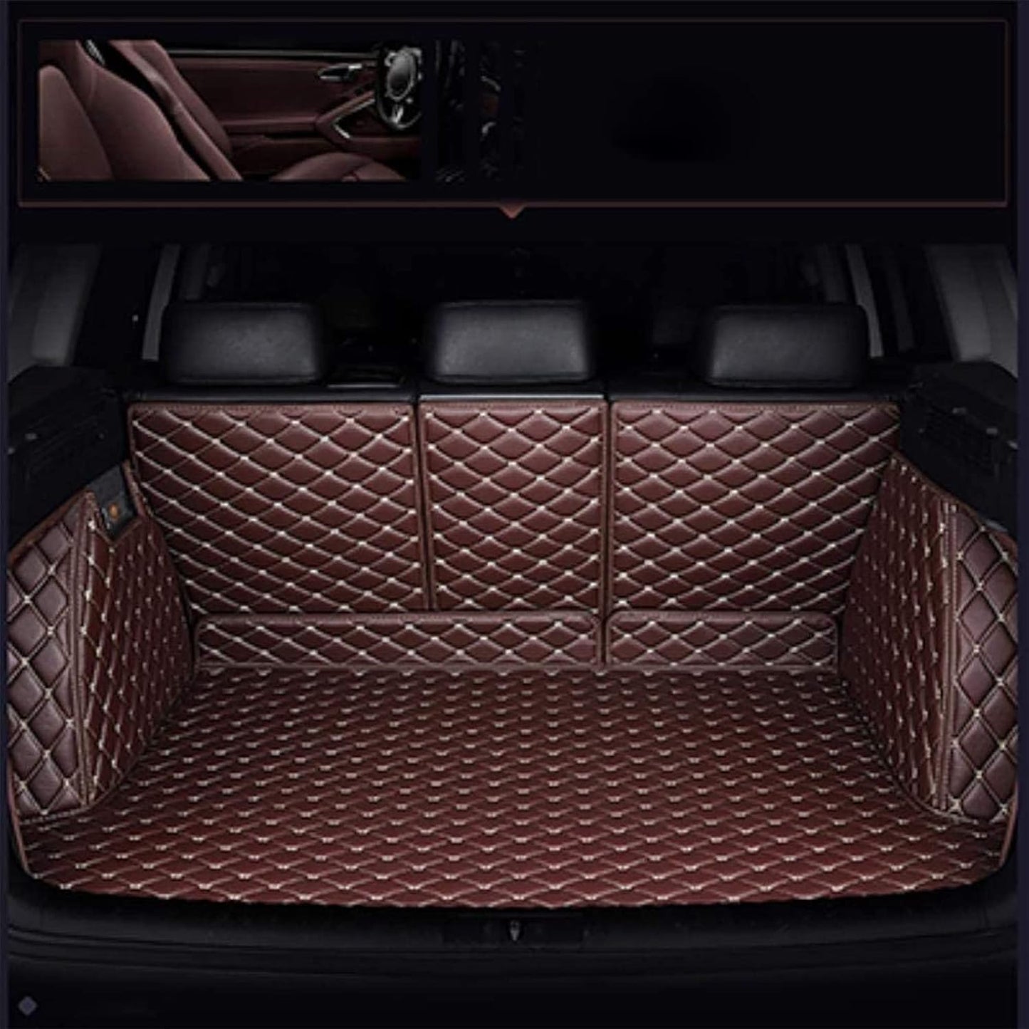 Custom Car Trunk Mat For Toyota Prius 30 Series ZVW30 2009-2017 XPE Leather Luggage Mat Cargo Mat Full Set Waterproof Car Trunk Mat All Weather Abrasion Resistant Stain Resistant Interior Parts Car