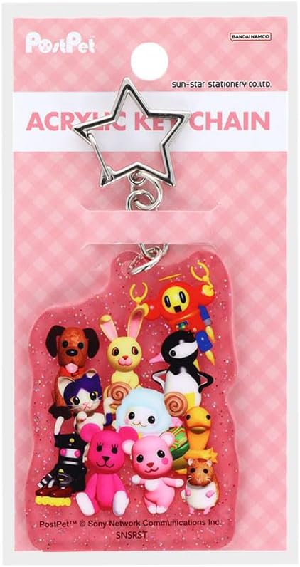 Sun-Star Keychain Sun-StarStationery PostPet Goods Acrylic Key Chain Glitter Unisex Adult, Gathering