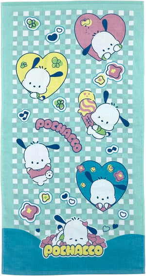 Nomura Towel Sanrio Characters Pochacco Bath Towel, 1 Piece, 23.6 x 47.2 inches (60 x 120 cm), 100% Cotton