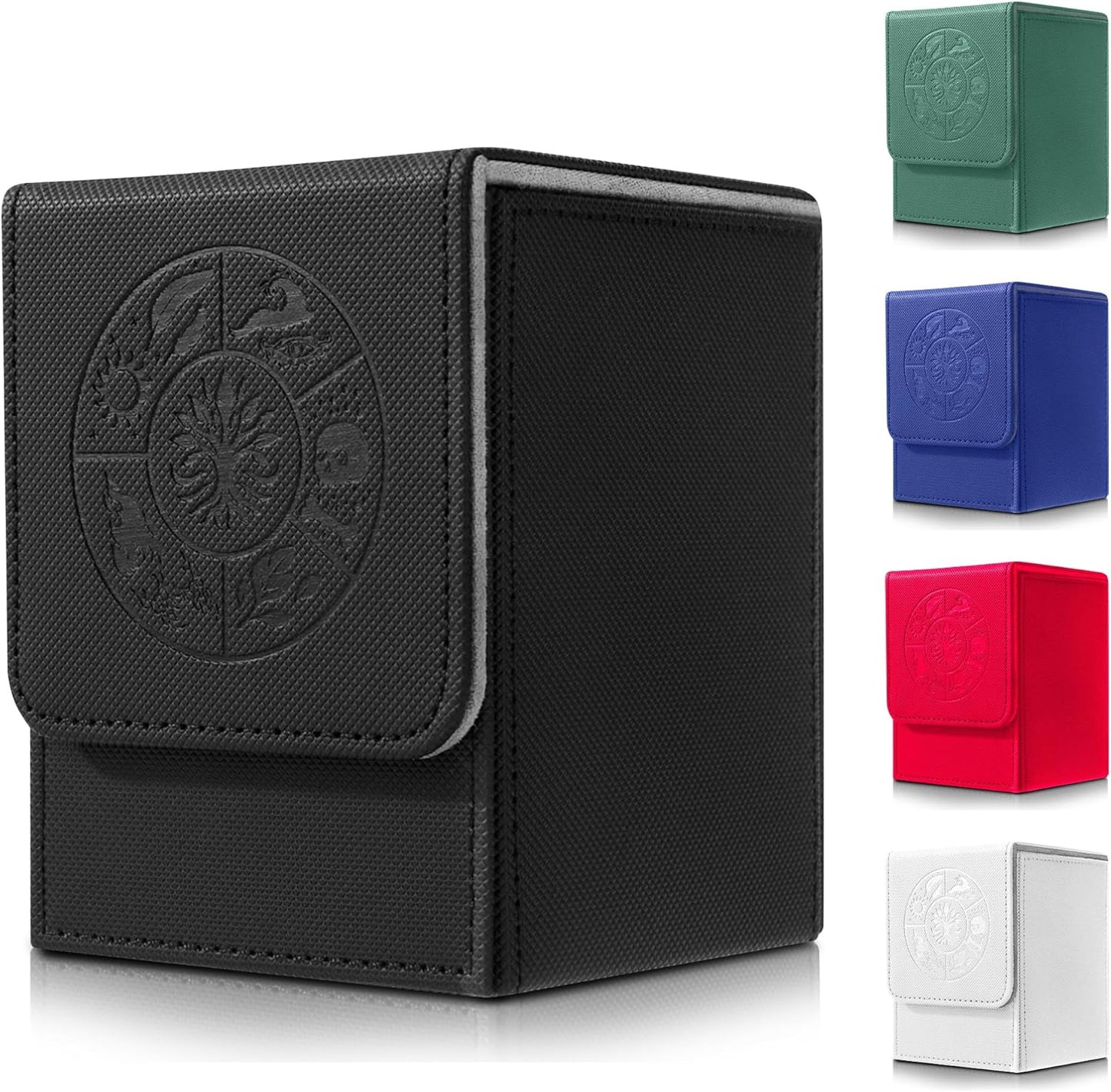 Deck Case, Trading Card Case, PU Leather, Magnetic Closure, Holds Approximately 100+ Cards, Sleeve Support, Yu-Gi-Oh, Duema, Popular Monster Cards, Various TCG Compatible, Card Game Box