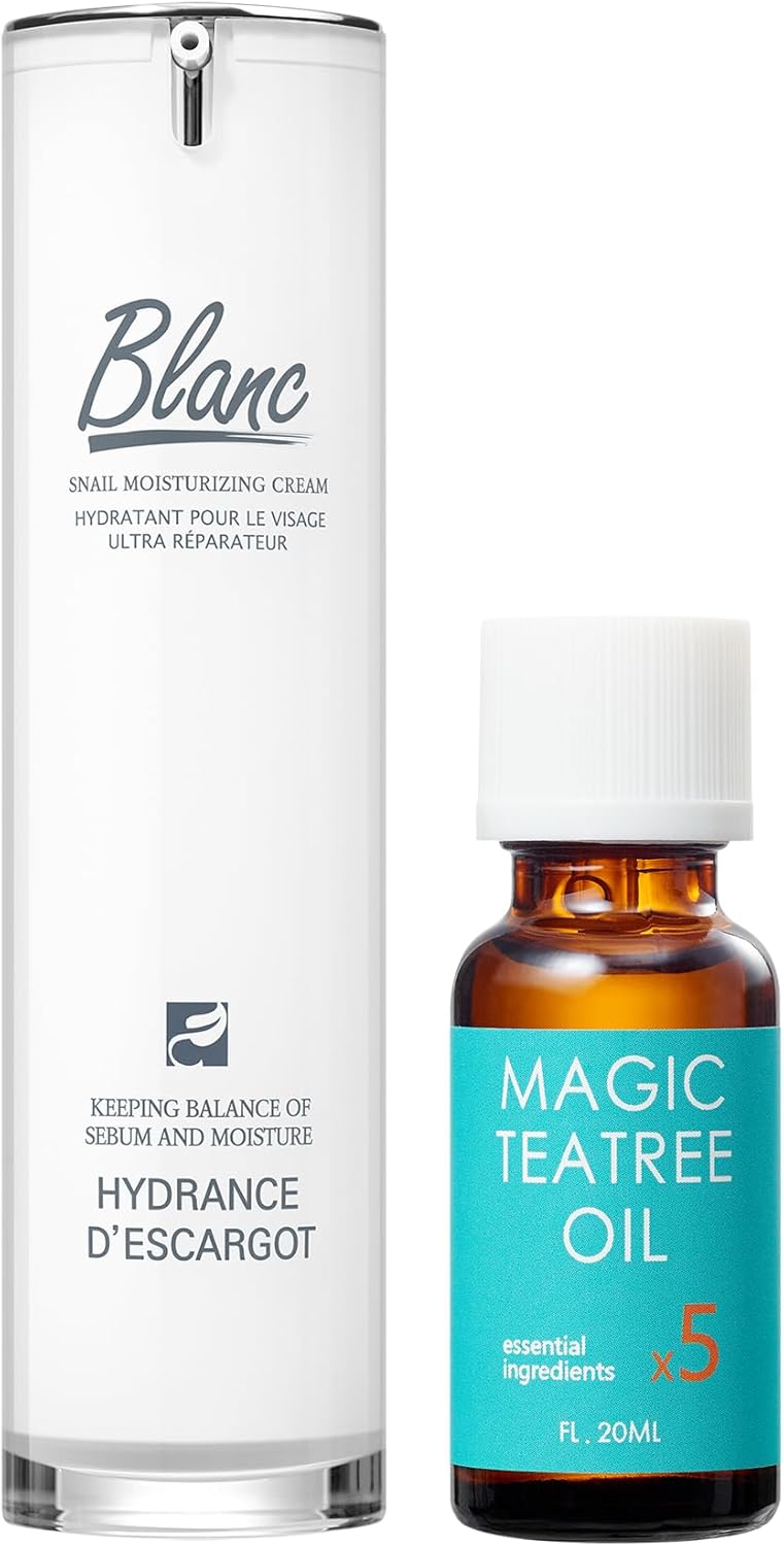 BLANC Official Magic Tea Tree Oil 0.7 fl oz (20 ml) + Highly Concentrated Deer Cream Containing Snail Extract 60ml Set/Korean Cosmetics Korean Skin Care Unisex