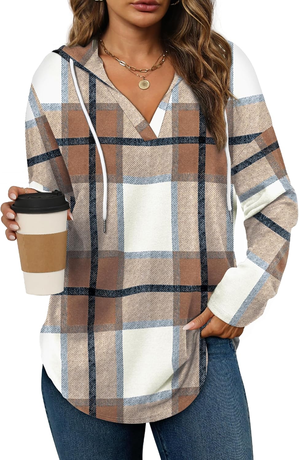 Bofell - Sudaderas con capucha para mujer, sudaderas de moda para mujer, sudaderas con capucha de gran tamaño, sudaderas de manga larga de ajuste holgado