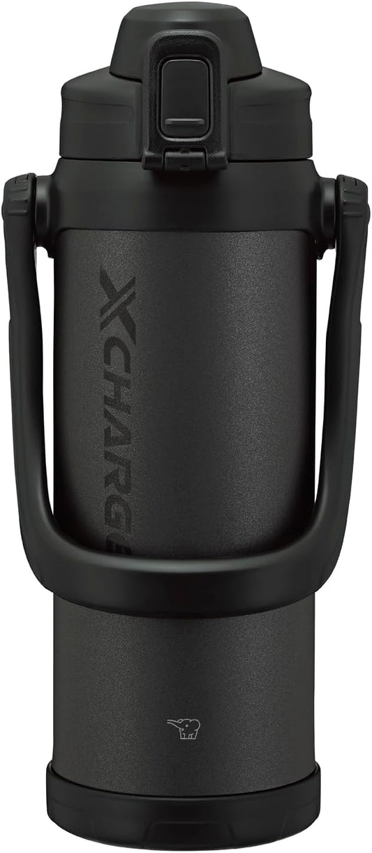 ZOJIRUSHI THERMOS 2.06L Large Capacity Sports Type Jug, Wide Mouth Approximately 7cm, Dedicated Cold Retention, Suitable for Sports Drinks, Black SD-BE20-BA