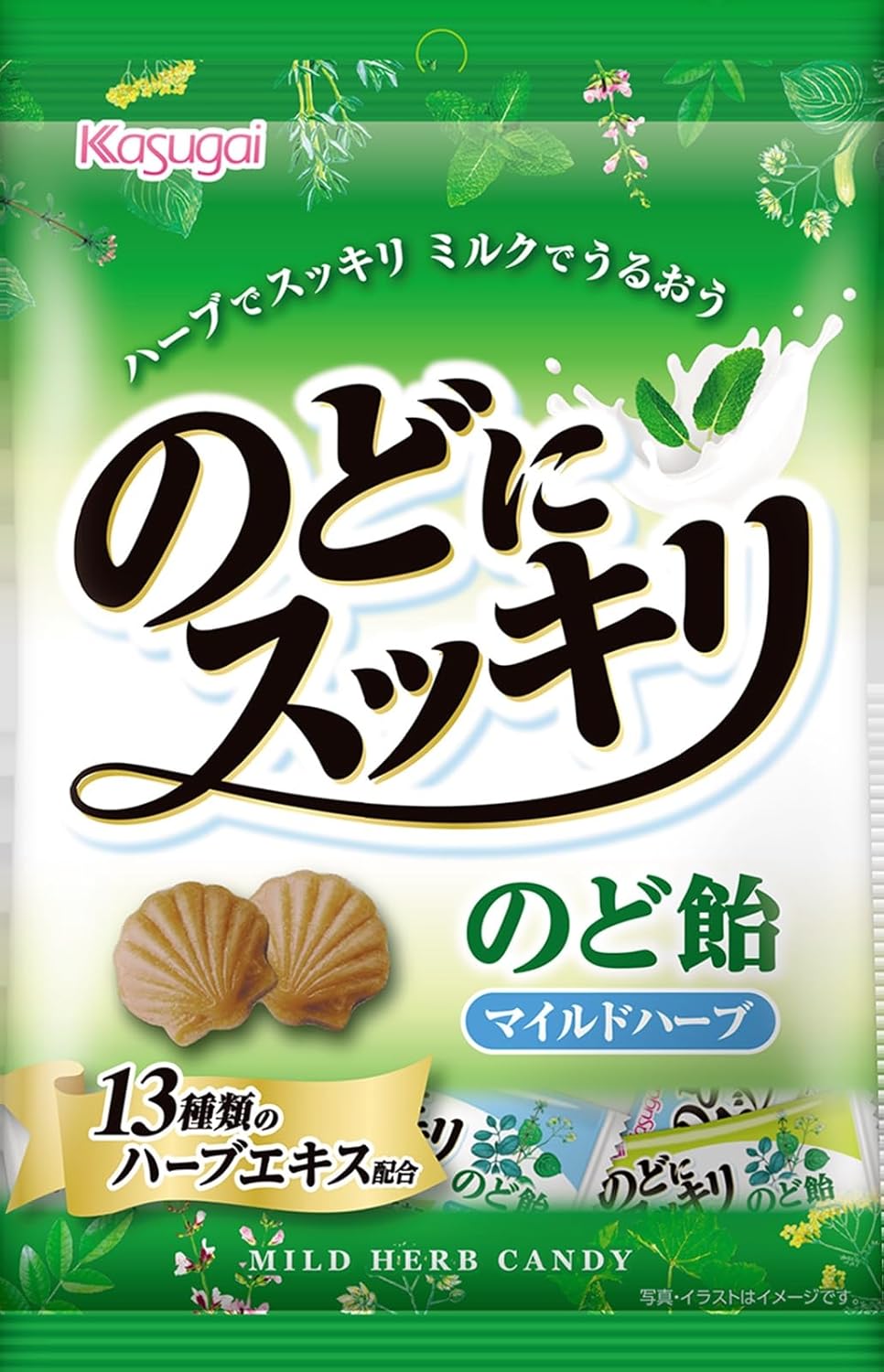 Kasugai Seika Nodoni Refreshing Mild Herbs, 4.3 oz (125 g)
