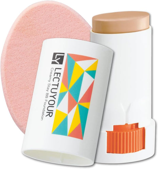Lecture 74814 Creamy Stay BB Foundation with Thick Large Sponge (Made in Japan) Stick Foundation Cream Foundation Kaori Nagai Coverage Does Not Fall Off Tight Tight Thick Paint No Dirt Hands