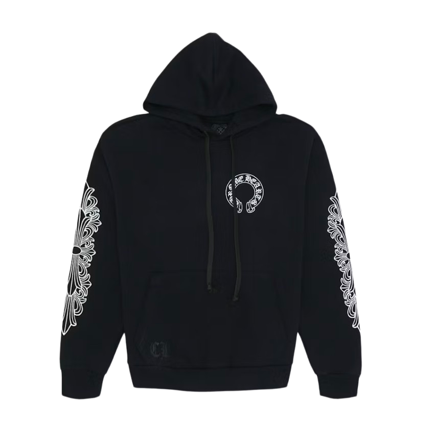 CHROME HEARTS 'HORSESHOE' LOGO CLASSIC BLACK HOODIE