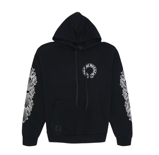 CHROME HEARTS 'HORSESHOE' LOGO CLASSIC BLACK HOODIE