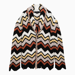 Alanui Cardigan Icon Jacquard Ruby/Carbone - Image 1