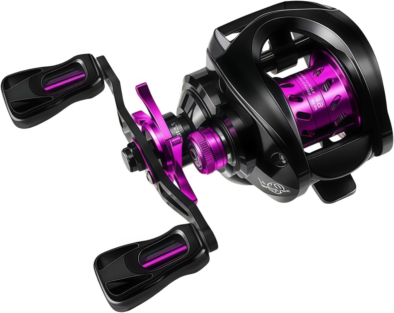 Quxxuolベイトリール 7.2:1 ギア比デジタルフ 釣りリール24速磁気ブレーキ、魚のショットアラームシステム、釣り糸を傷つけずに素早くラインを放出、長距離キャスティング、ダブルスプール設計、強力な耐荷重性、野生の釣りや海釣り愛好家に適しています