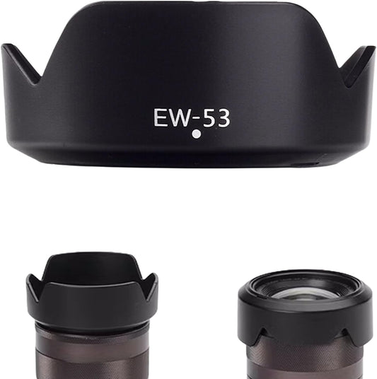 Reversible Lens Hood EW-53 Replacement for Canon EW-53 for Canon RF-S18-45mm F4.5-6.3 IS STM EF-M15-45mm F3.5-6.3 IS STM Lens Hood for Camera Lens Replacement Lens Hood