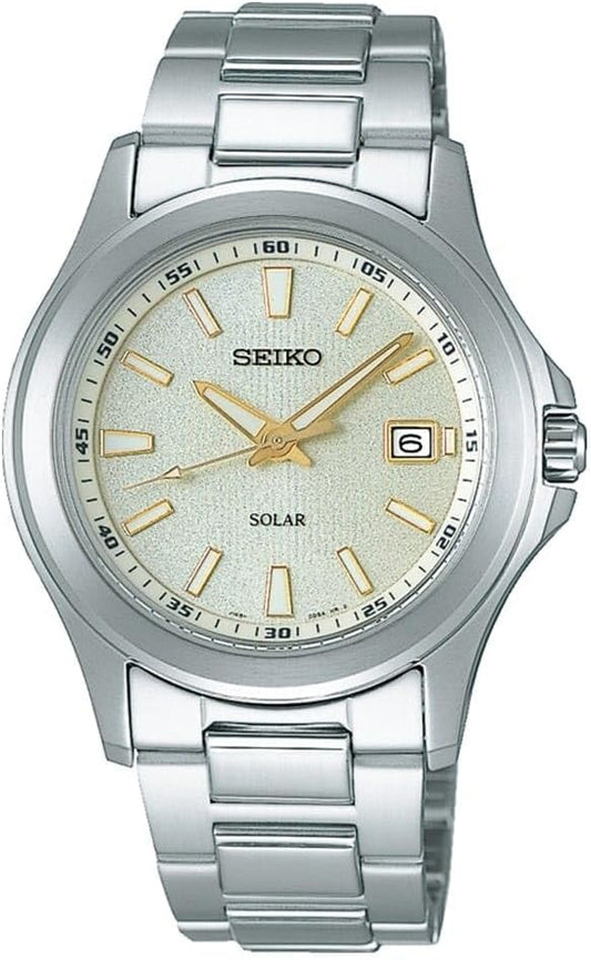 Seiko Solar Quartz SBPN069 Men's Wristwatch, Silver, Champagne, Bracelet Type