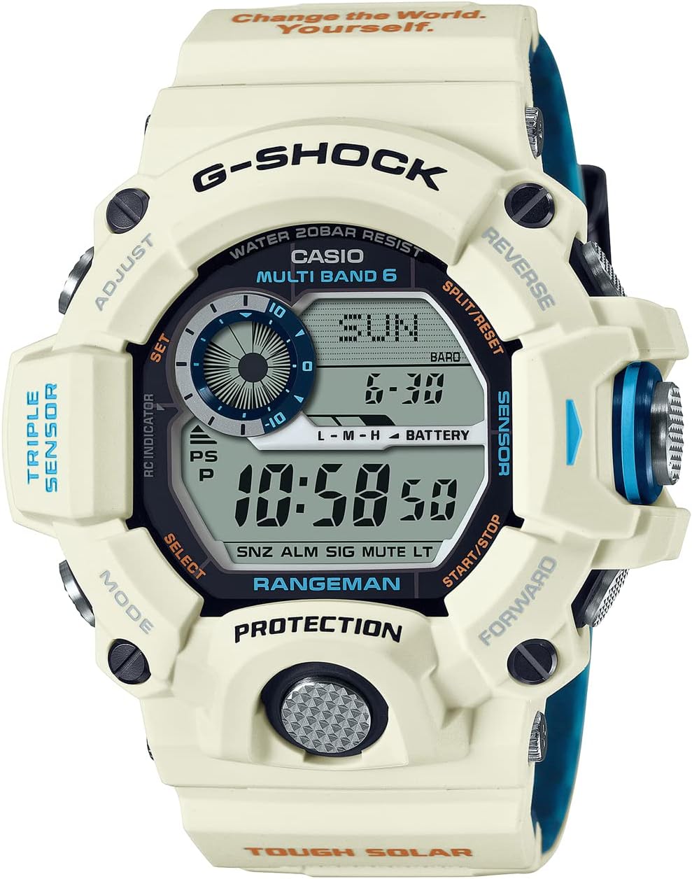 Casio G-Shock GW-9408KJ-7JR Men's Watch, Love Sea and The Earth Earthwatch, Collaboration Model, White, Limited Edition / EARTHWATCH collaboration, sports