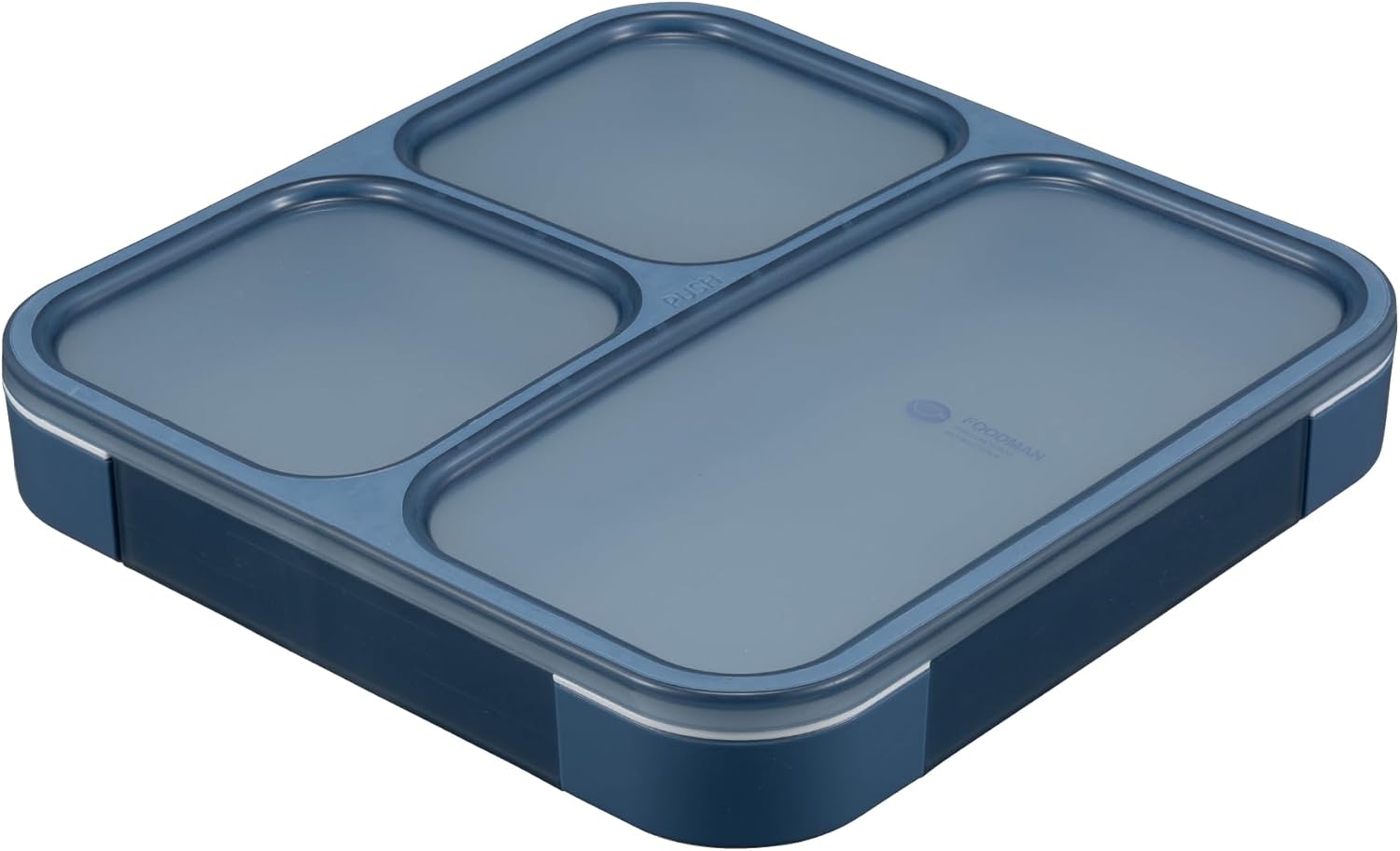 CB Japan Foodman DSK Bento Box, Standing and Carrying, Thin Bento Box, 28.7 fl oz (800 ml), Antibacterial, Ash Navy, Leak Resistant, W Seal, 4-Point Lock Securely