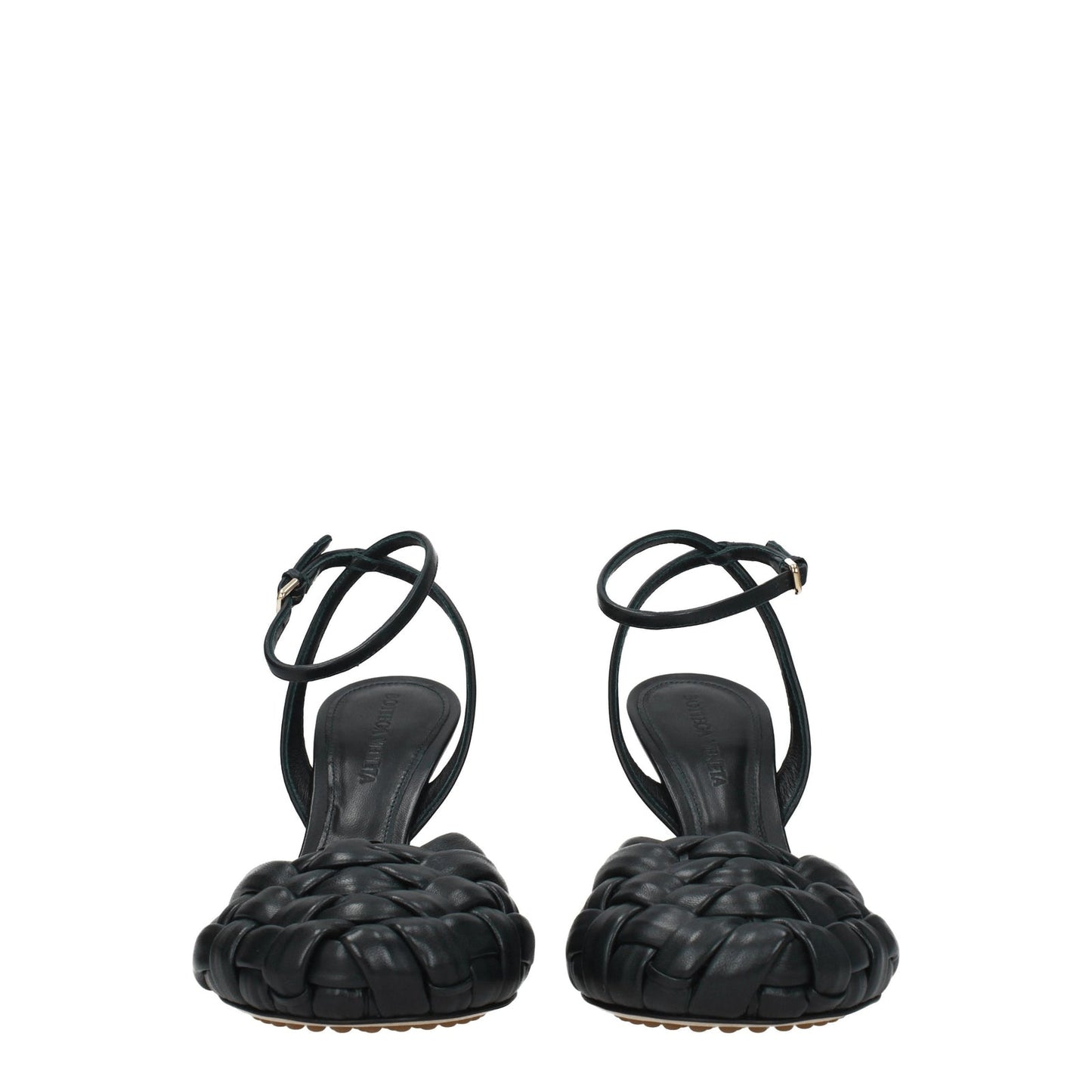 Bottega Veneta Sandals Women Leather Green/Calamaio - Image 1