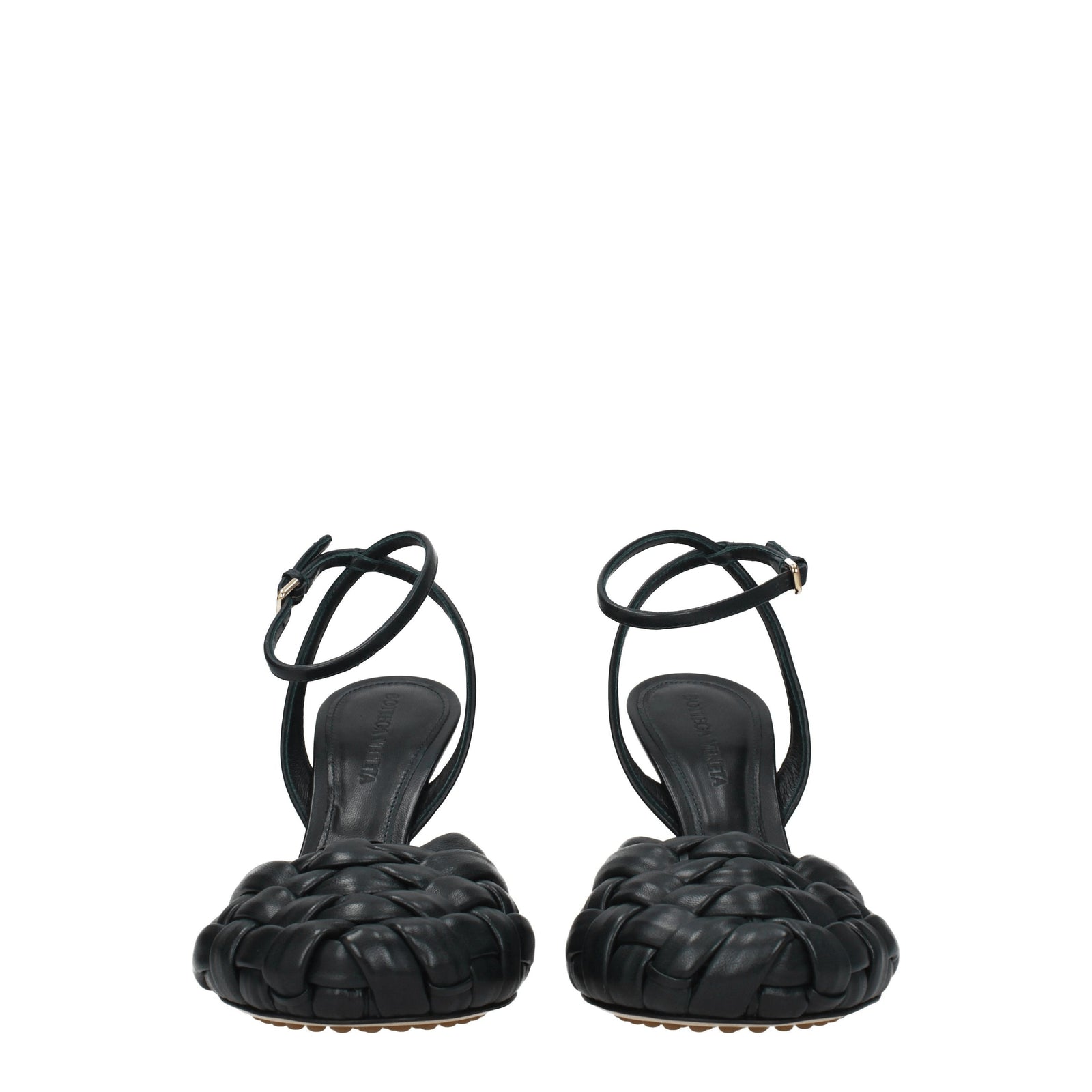 Bottega Veneta Sandals Women Leather Green/Calamaio - Image 1