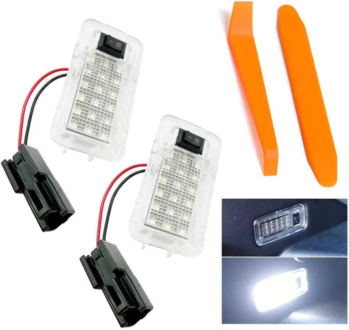 OTORAM互換/交換可能なトヨタ アルファード 30/20系 ヴェルファイア ノア ヴォクシー ハリアー 60系 RAV4 エスティマ 50系 他多数対応 LEDラゲッジランプ ルームランプ 純正交換 ホワイト光｜ (Aタイプ 2個) [並行輸入品]