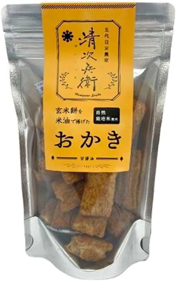 (Seijbei) Brown Rice Mochi Fried with Rice Oil, Sweet Syrup, 2.5 oz (70 g), Crispy, Fragrant, Healthy Snacks, Snacks, Made with Japanese Rice, Flavorful, Natural, Cut Size, Snacks, Preserved Food